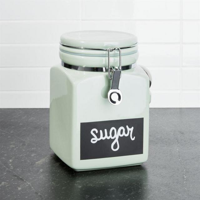 Medium Pistachio Clamp Canister with Chalkboard