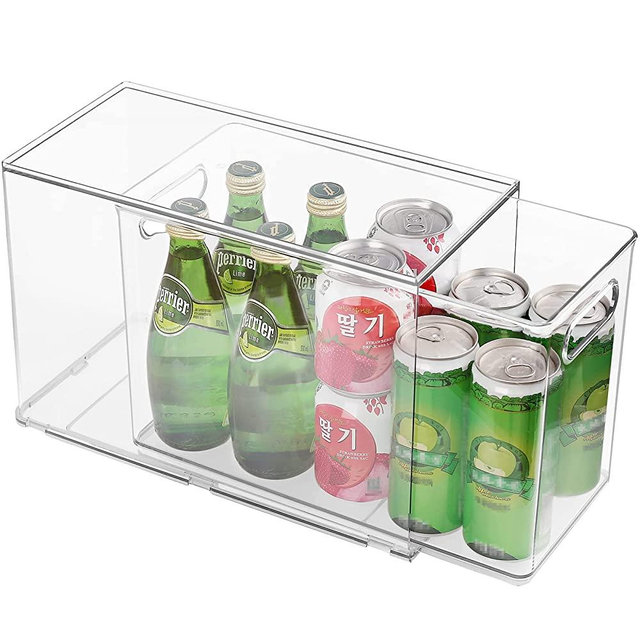 Refrigerator Organizer Bins, Refrigerator Storage Bins Drawers Stackable Clear Fridge Organizer - BPA Free Plastic Storage Drawers