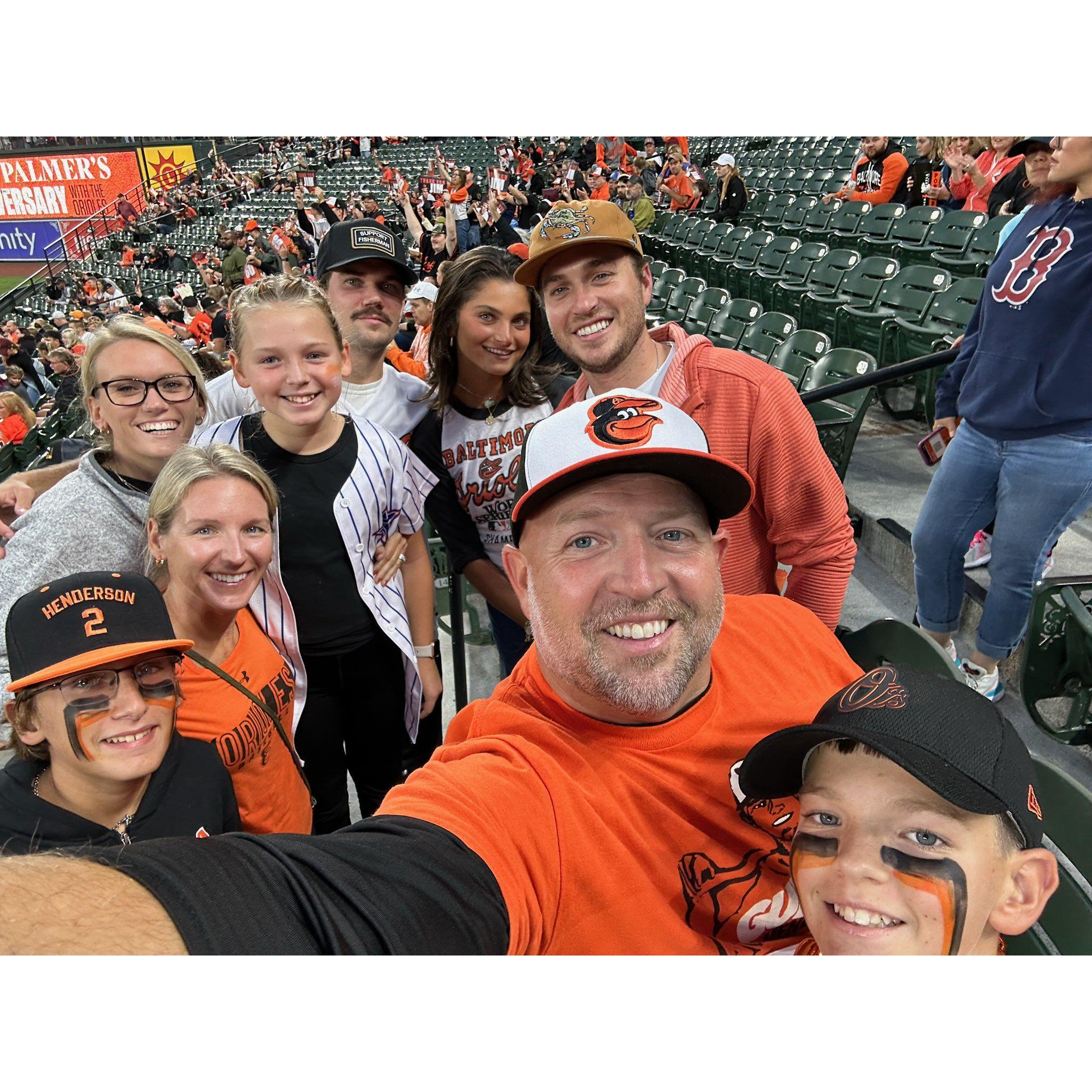 O's game with Ryan & Gwen, ran into the Rhoad family!