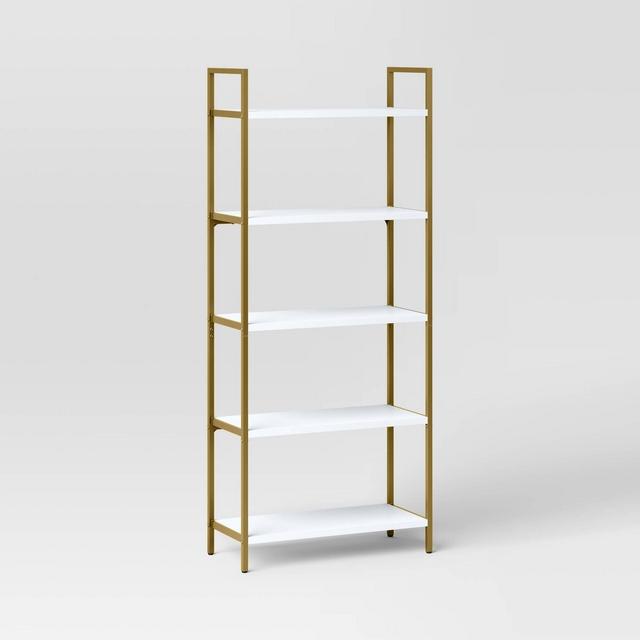 72" Loring 5 Shelf Ladder Bookshelf White - Threshold™