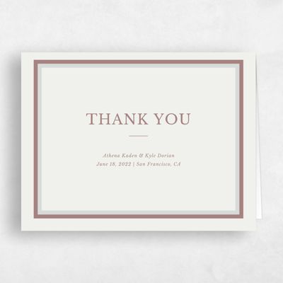 Dusty Rose, Pink Wedding Thank You - Weyers Frame