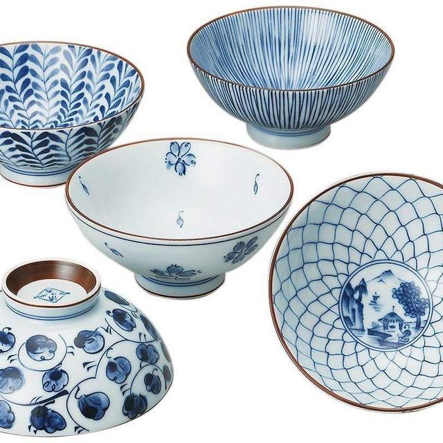 Saikai Pottery Traiditional Japanese Rice Bowls (5 bowls set) 31623 from Japan