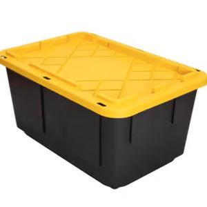 Greenmade 27 gal Black/Yellow Snap Lock Storage Box 14.7 in. H X 20.4 in. W X 30.4 in. D Stackable