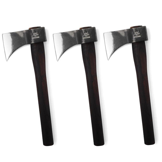 WICING 15.7" Competition Axes, 1065 Manganese Steel Throwing Hatchet Beech Wood Handle for Axe Throwing - 3 Pack