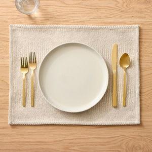 Textured Canvas Cotton Placemat Sets - Set of 8