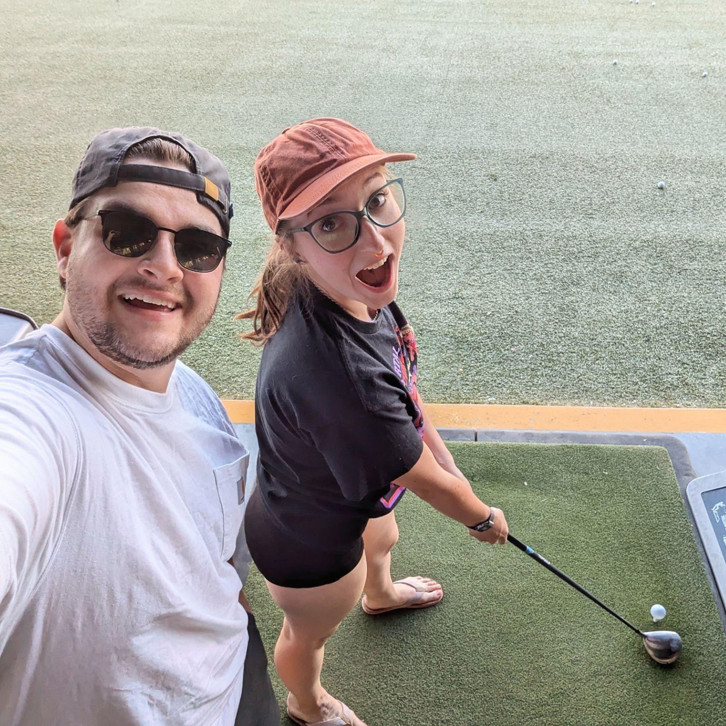 Willow's first time at Top Golf, on Andy's 24th birthday!