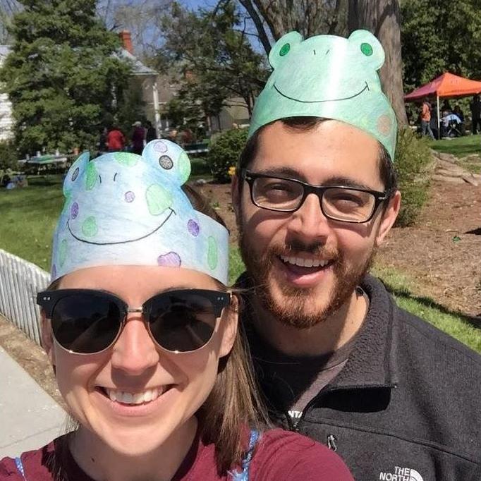 Frog hats for a science outreach event in Blacksburg!
