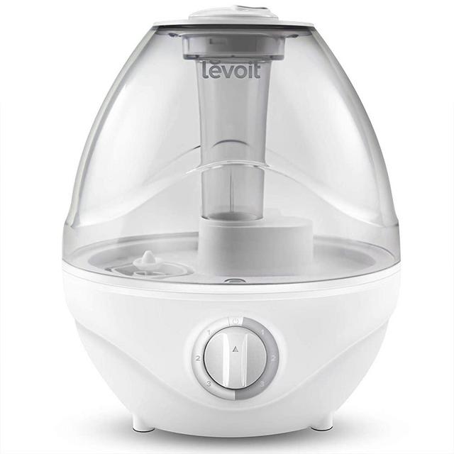 LEVOIT Humidifiers for Bedroom, Ultrasonic Cool Mist Air Vaporizer for Babies (BPA Free), Easy to Clean, Night Light, Lasts up to 24 Hours, 2.4L, Gray