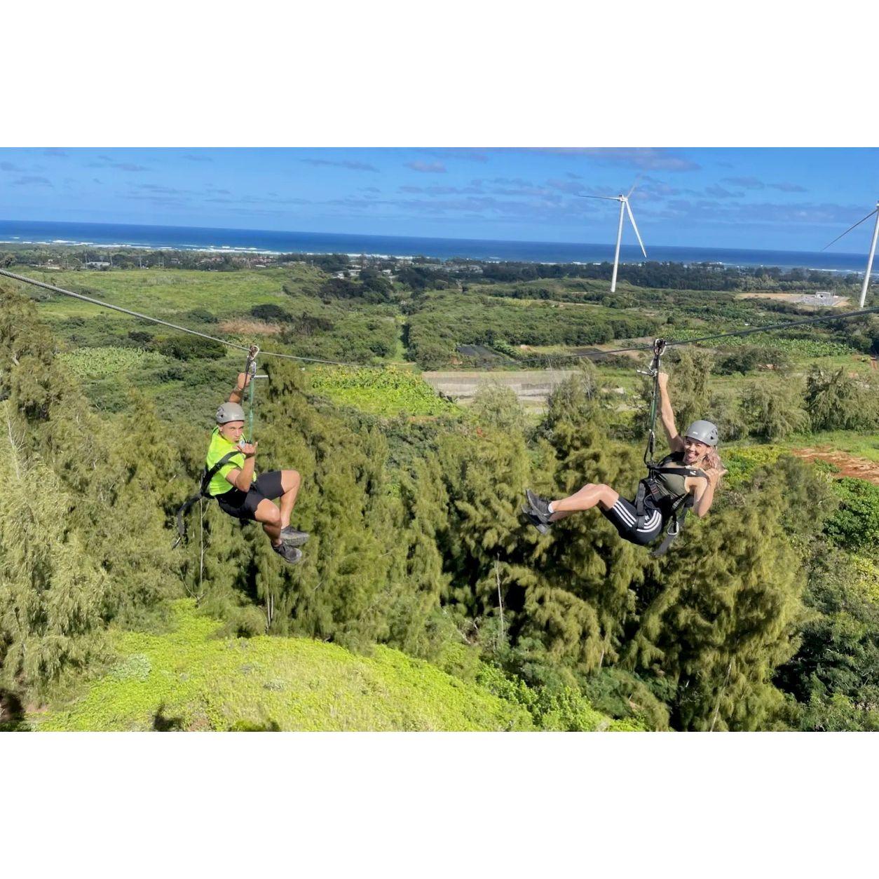 Ziplining in Oahu