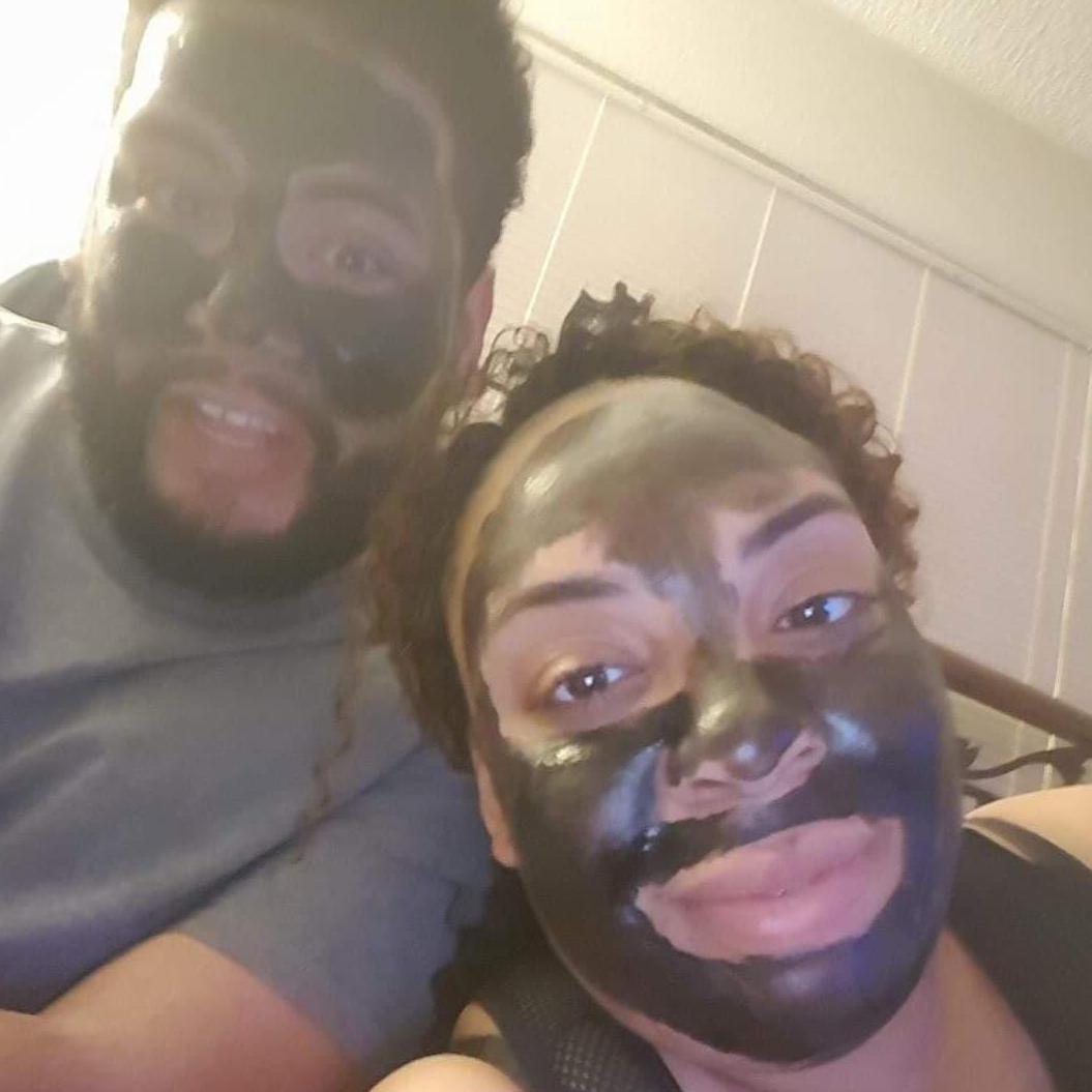Trying a face mask together lol