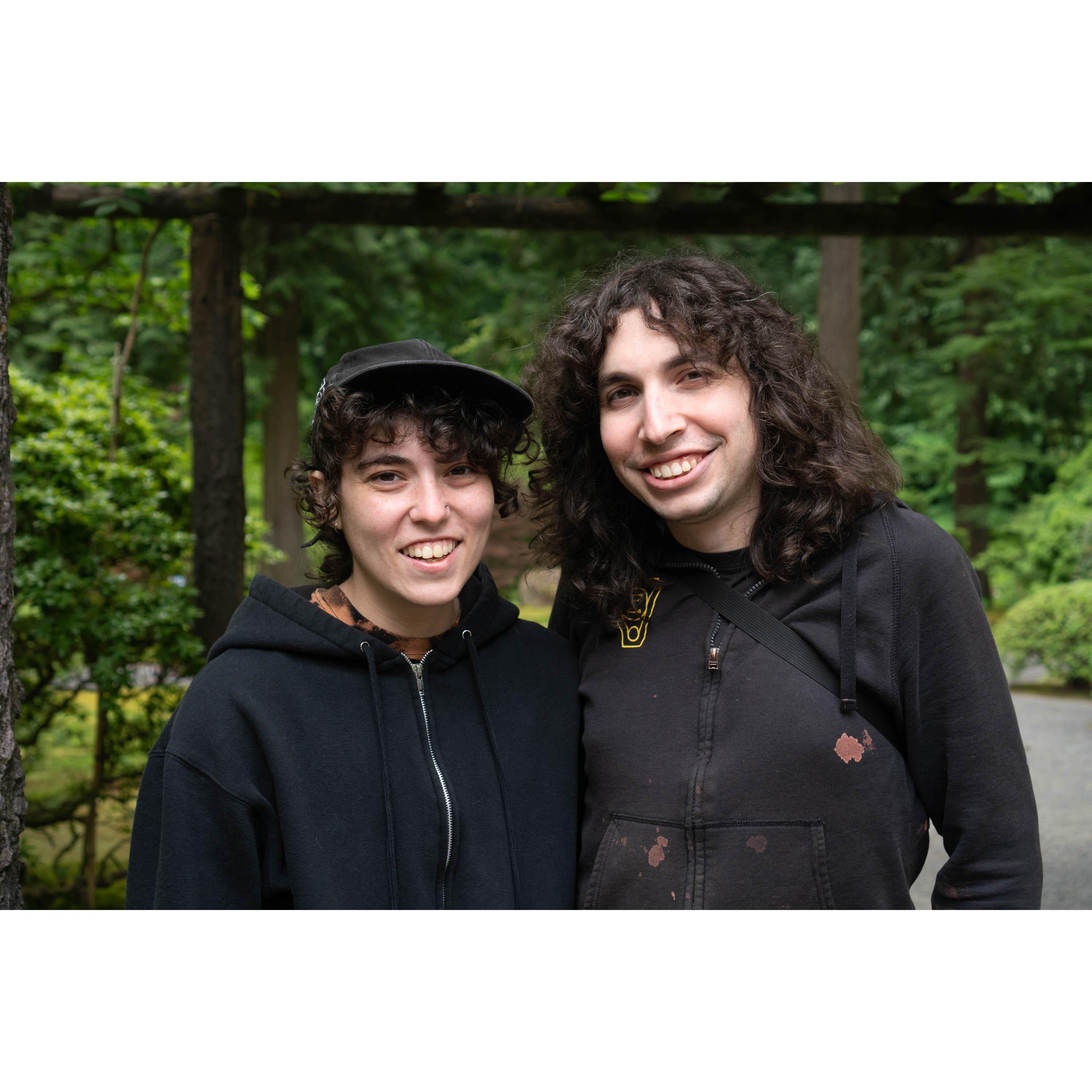 Rex and Yara in the Japanese Garden in Portland, OR