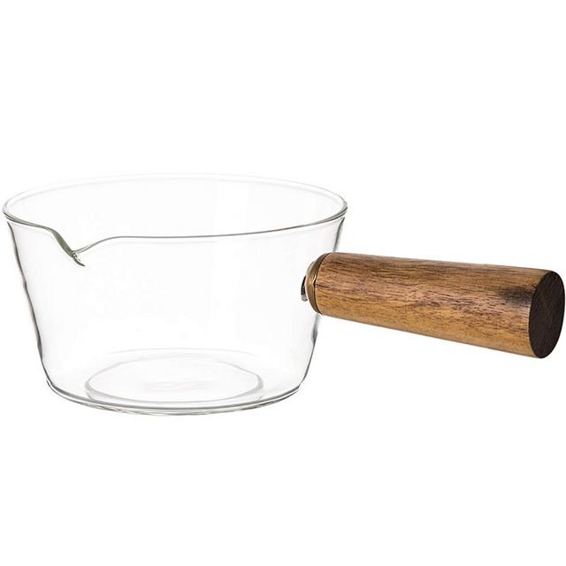 2Sonder Milk Pan, Mini Butter Warmer, 13 Oz 20 Oz Saucepan with Wooden Handle, Perfect Size for Small Liquid Portions (400ml/13oz)