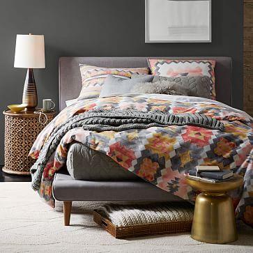 Mod Upholstered King Size Platform Bed - Feather Gray
