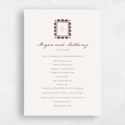 Acorn, Brown Wedding Program - Fayvel