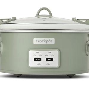 Crock-Pot Locking Lid 6qt Cook and Carry Programmable Slow Cooker Moonshine Green (Green)