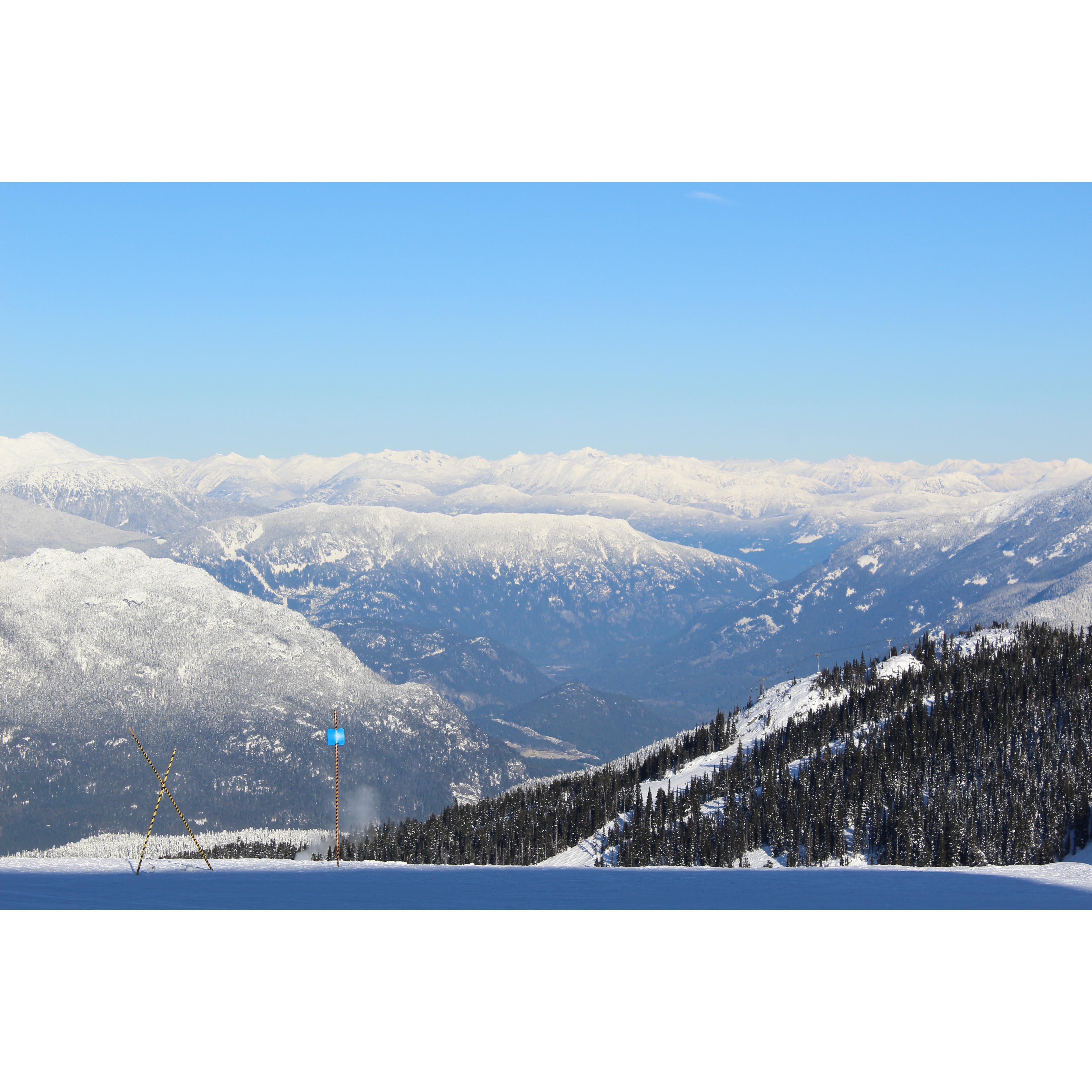 The view from where Charles proposed! We were so lucky to have such a special moment at the top of Whistler Mountain, BC.
