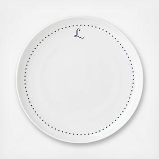 ID Navy Dots Dinner Plate