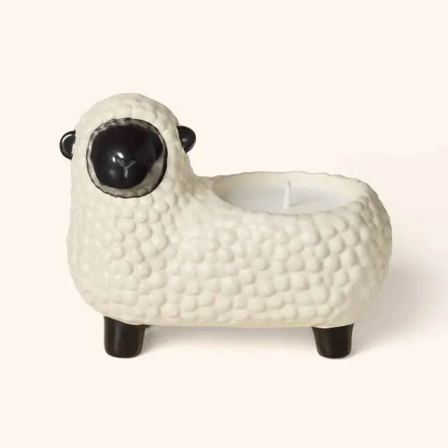 Sheep Ceramic Bergamot Scented Jar Candle Cream 3.5oz - Woolrich x Target