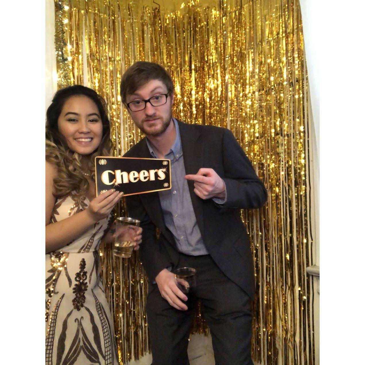 The bride and grooms first picture together when they were just friends back in December of 2019.