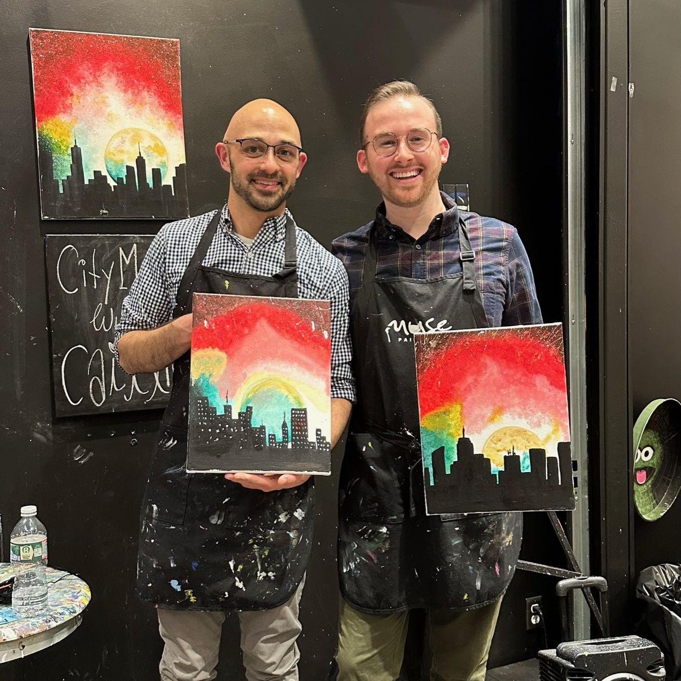 Paint Night on our 6 month anniversary.