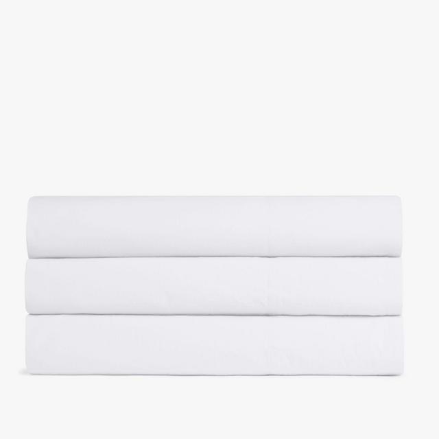 Percale Top Sheet: King/Cal King / White