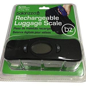 Balanzza MINI USB Rechargable Digital Luggage Scale Capacity with Backlight Display, BZ400U 5 years,Black,One Size