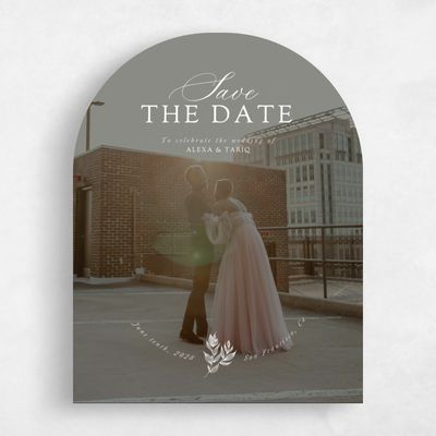 White Arch Wedding Save the Date - Leif Photo