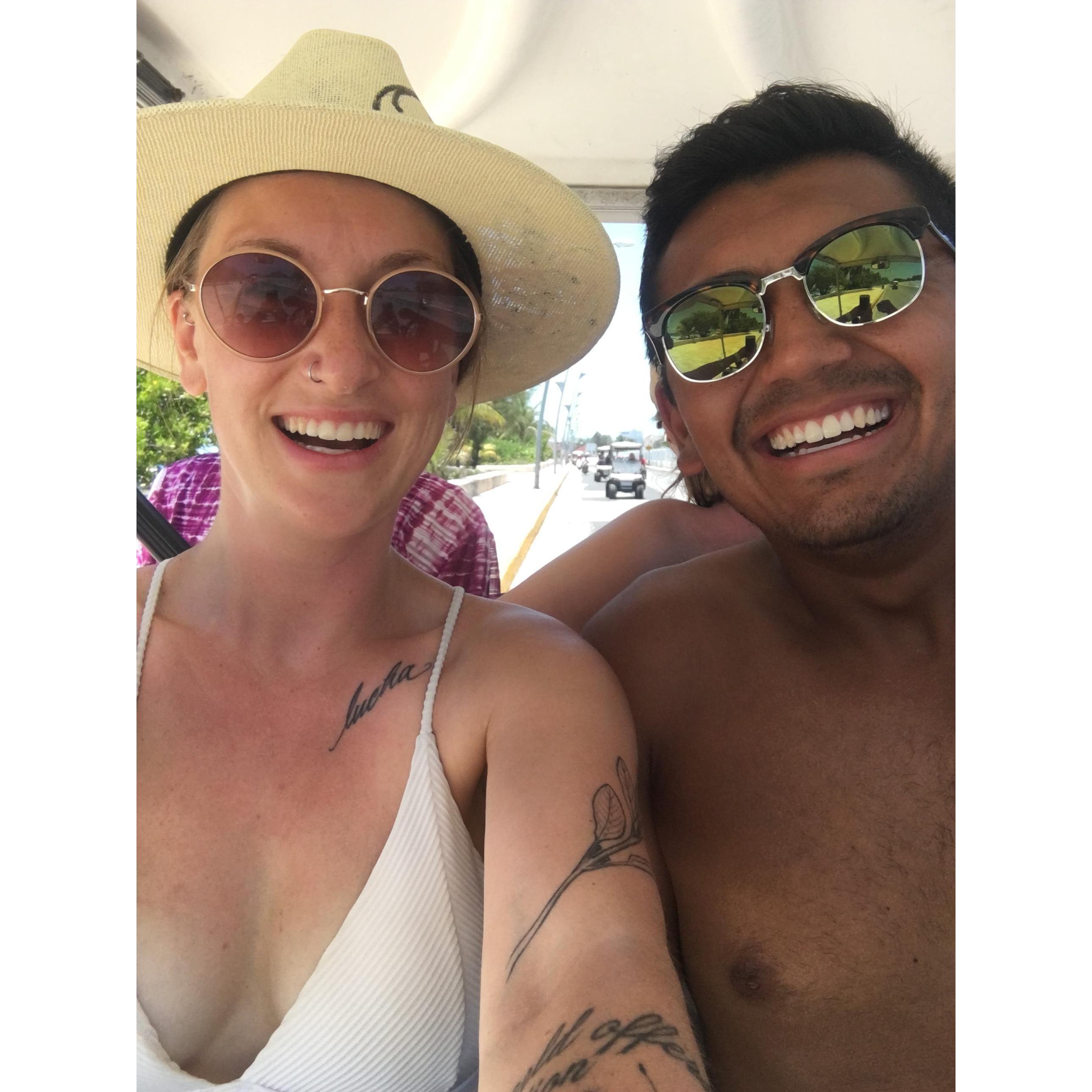 During our self-led golf cart tour of Isla Mujeres. June 2019.