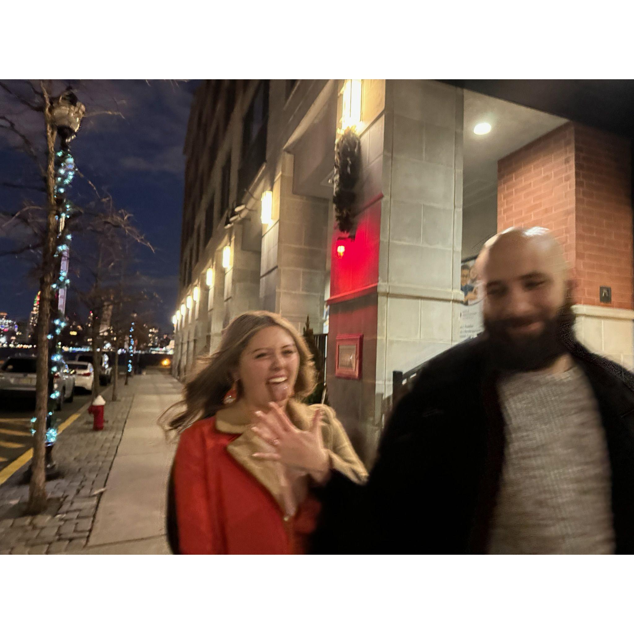 Paparazzi catching the moment right after Kayla said "yes"!
