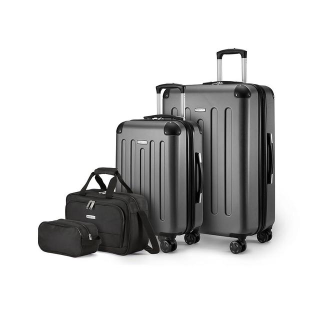 Amazon Basics Hardside Carry-On Spinner, 4-piece set, Black