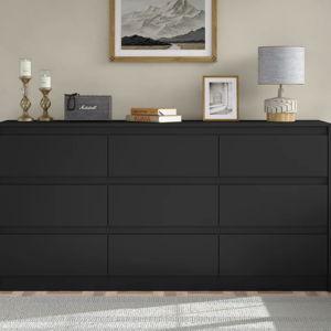 Wayfair- Teasley 9-drawer Dresser, 63" W Double Dresser For Bedroom - Black