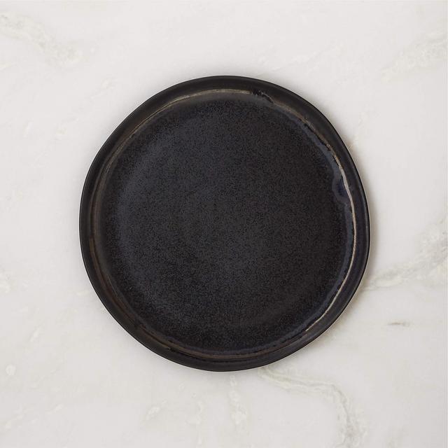 Hyacinth Black Salad Plate with Reactive Glaze