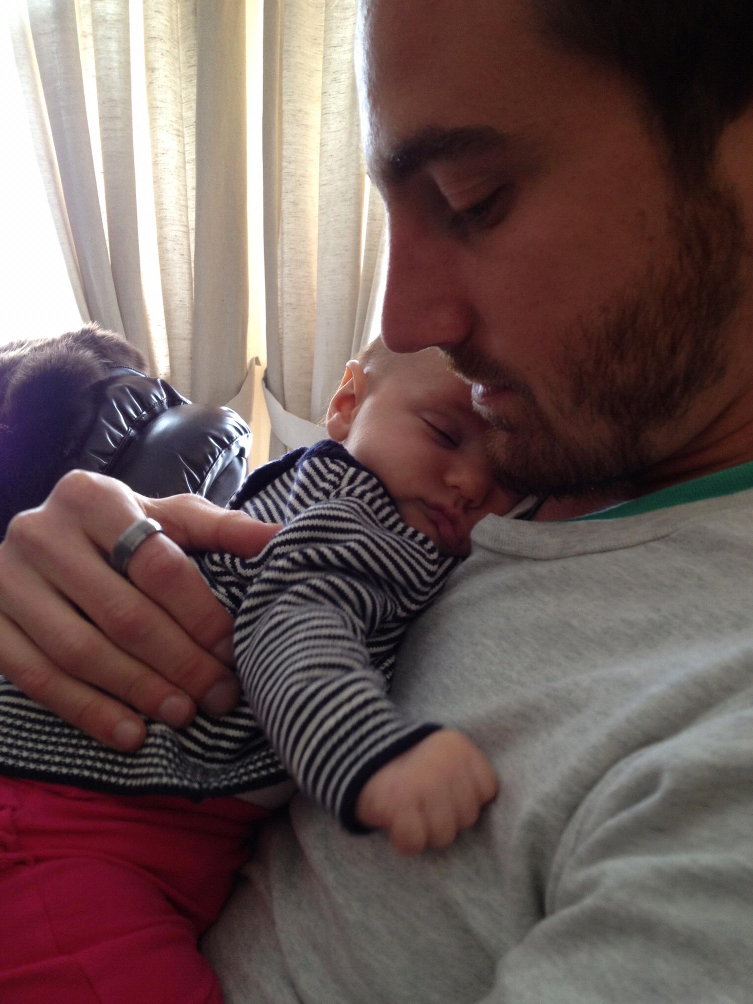 Illinois 2013 - holding his new niece/ god daughter, Addison (our oldest flower girl!)