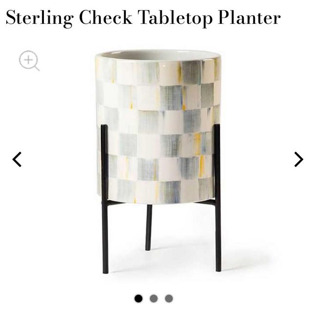 Mackenzie Childs Sterling Check Tabletop Planter