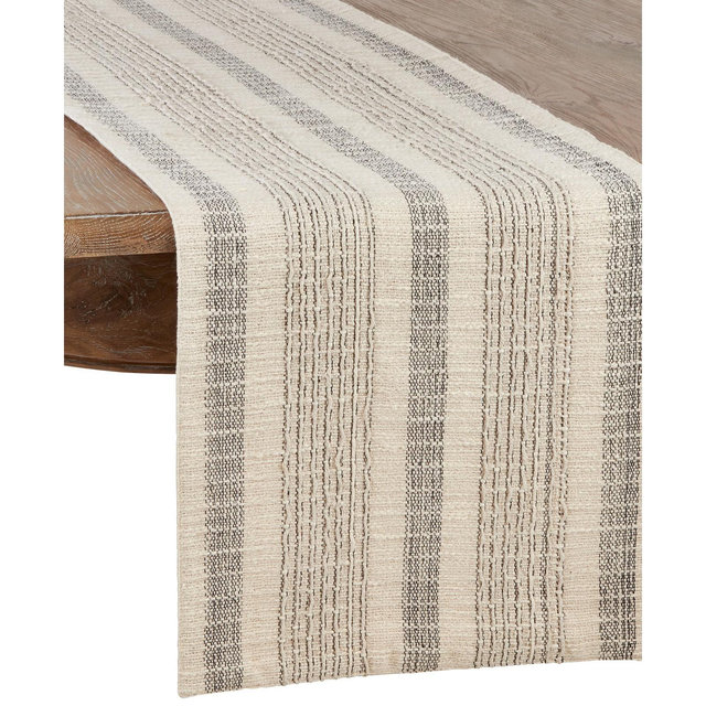 Saro Lifestyle Woven Table Runner with Striped Design, 54" x 16"
