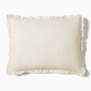 European Flax Linen Ruffle Alabaster · King Sham