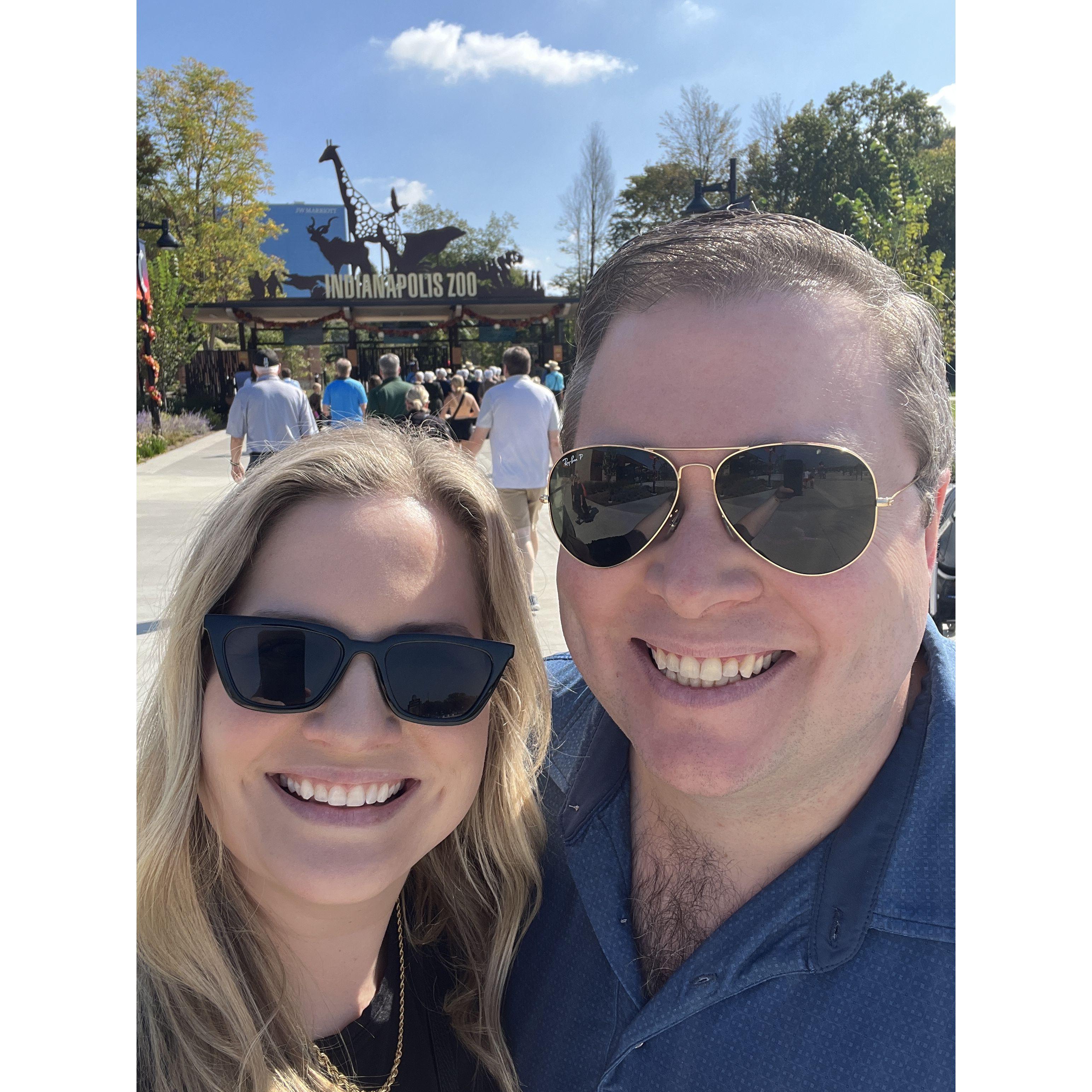 Visiting the Indianapolis zoo.