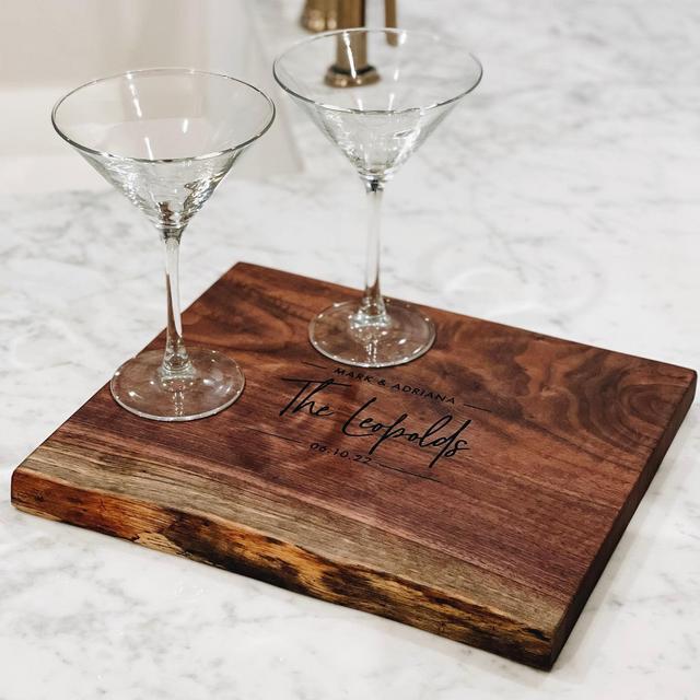 Personalized Walnut Live Edge Cutting Board