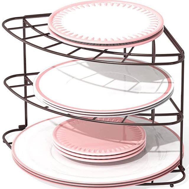 Simple Houseware 3-Tier Counter Corner Shelf Organizer, Bronze