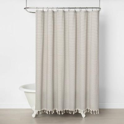 Stripe Shower Curtain Railroad Gray - Hearth & Hand™ with Magnolia