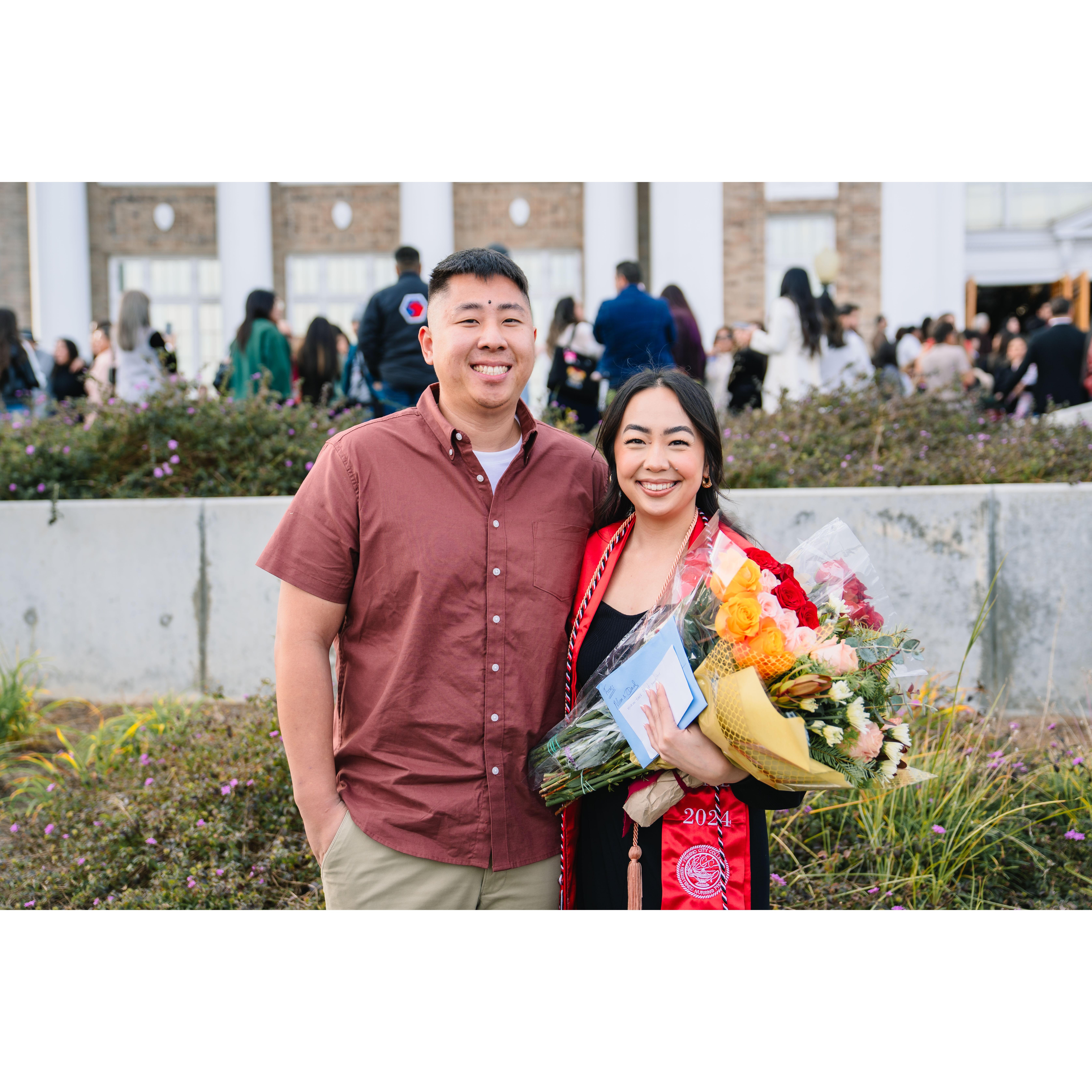 Rose's RN pinning ceremony