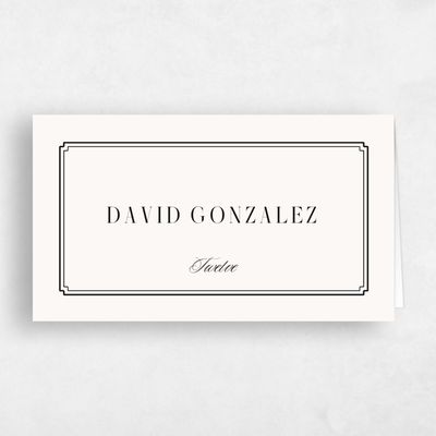 Beige Simple Wedding Place Card - Cillian