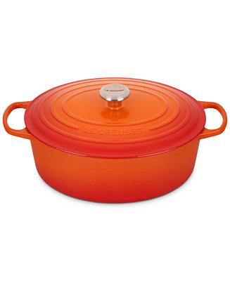 8-Qt. Cast Iron Oval Dutch Oven {Color - FLAME)