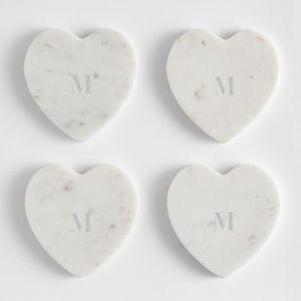 Marble Heart Coasters - Set of 4