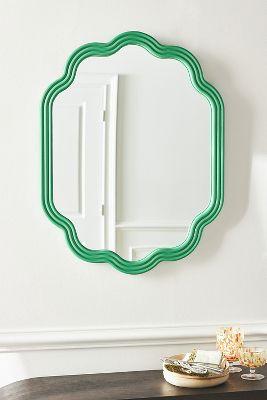 The Clara Scalloped Wood Mirror
