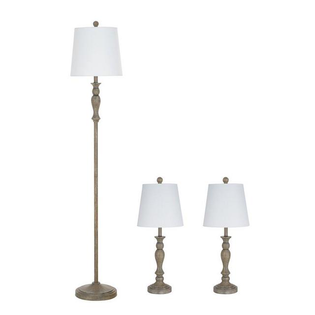 Better Homes & Gardens Modern Farmhouse 3-Pack Lamp Set, Wood Finish