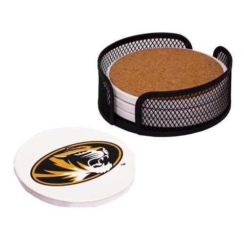 Mizzou Oval Tiger Head Coaster Gift Set