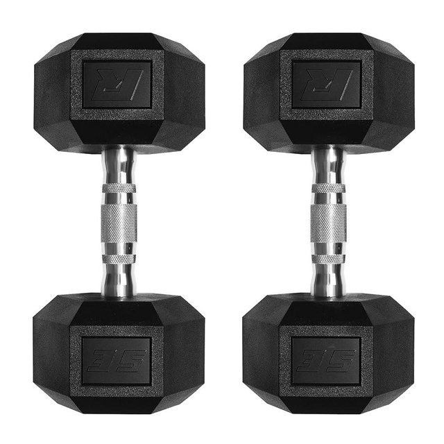 Ritfit 5-650 LBS PVC Encased Hex Dumbbell Sets with Optional Rack for Home Gym, Hand weight with Chrome Handle for Strength Training,Workouts