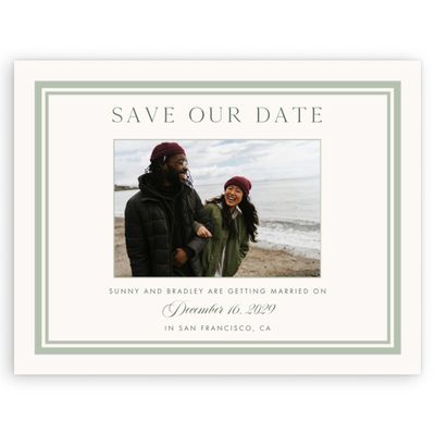 Green Modern Wedding Digital Save the Date - Fable Photo