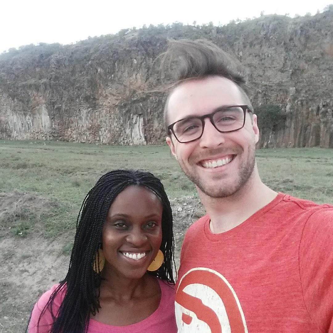 In Naivasha, Kenya; Our backdrop was one of the majestic cliffs at the Hell's gate gorge!